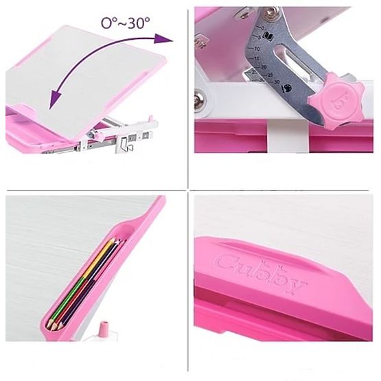 Dziecięcy pisanie stół + krzesło Cubby Lupin - różowy