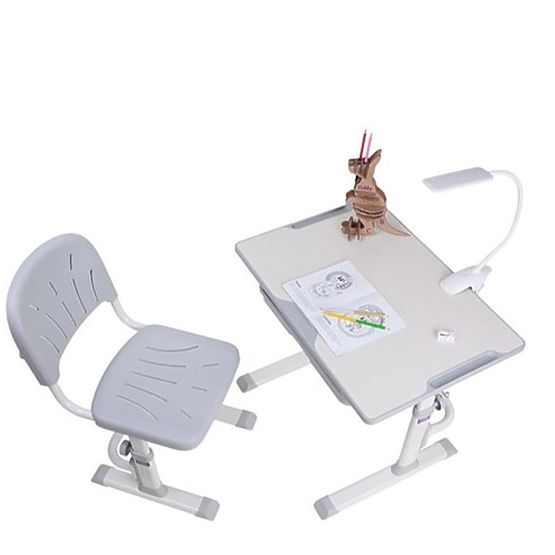 Dziecięcy pisanie stół + krzesło Cubby Lupin - siwy