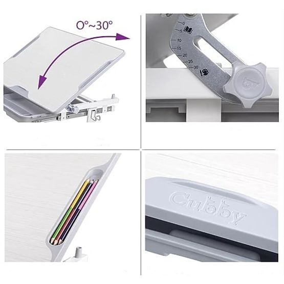 Dziecięcy pisanie stół + krzesło Cubby Lupin - siwy