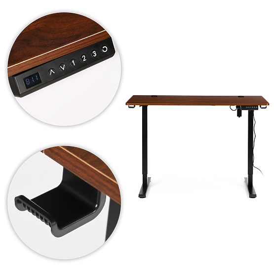 Elektrycznie regulowane biurko 120x60 cm, wysokość regulowana 72-117 cm ModernHome