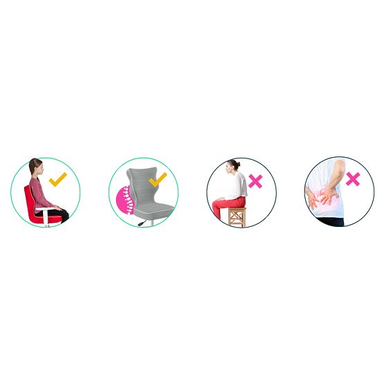 Dziecięce ergonomiczne krzesło do biurka dostosowane do wzrostu 119-142 cm - szare