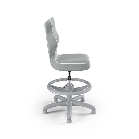 Dziecięce ergonomiczne krzesło do biurka dostosowane do wzrostu 119-142 cm - szare