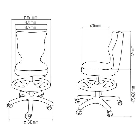 Ergonomiczne krzesło do biurka dostosowane do wzrostu 159-188 cm - granatowy