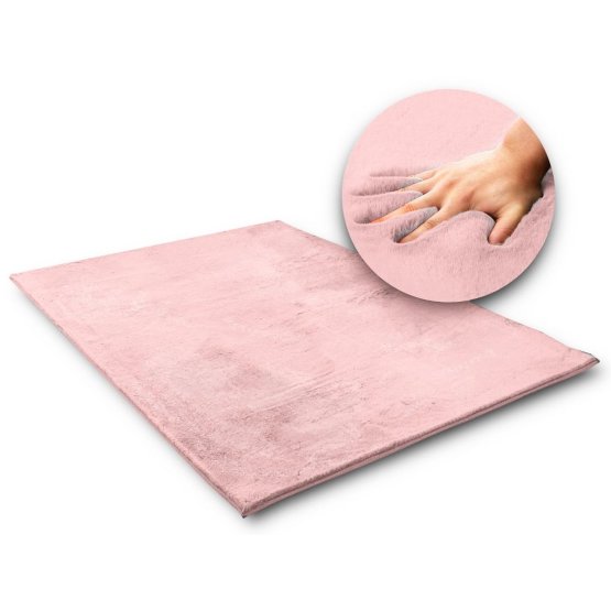 Jedwabny dywan z królika - różowy