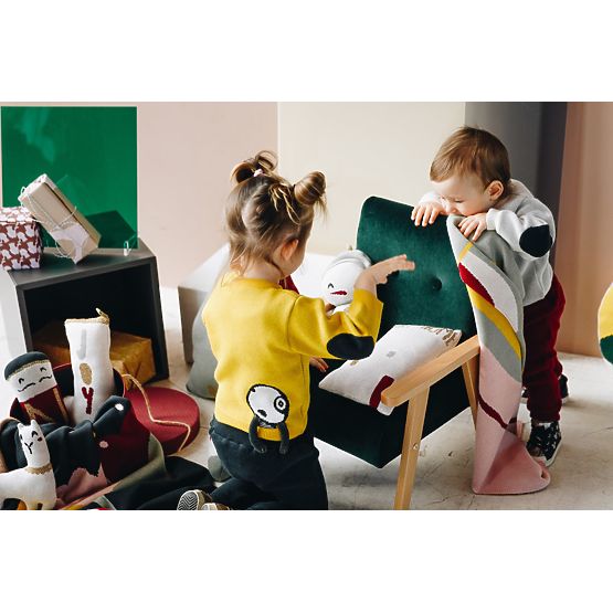 Fotel dziecięcy retro Velvet - ciemna zieleń