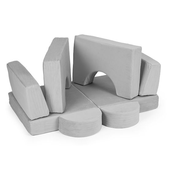 Modułowy fotel dziecięcy DIY 8 miękkich poduszek składany - szary ECOTOYS