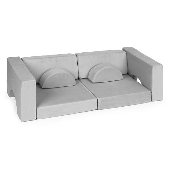 Modułowy fotel dziecięcy DIY 8 miękkich poduszek składany - szary ECOTOYS