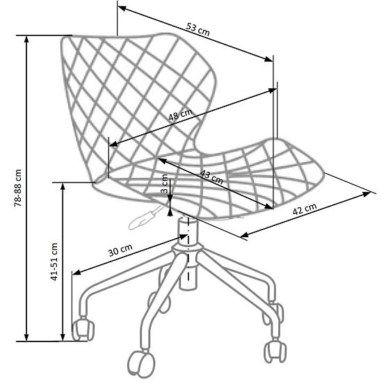 Fotel studencki Matrix - biało-czarny