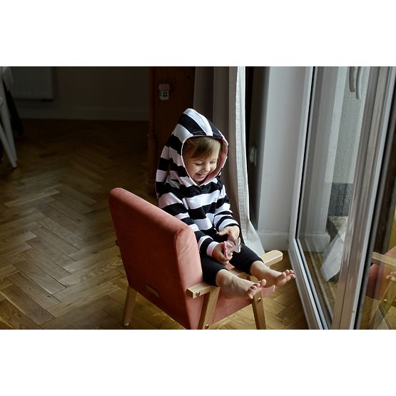 Fotelik dziecięcy retro Velvet - łososiowy