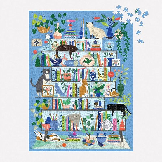 Galison Puzzle Kocia Biblioteka 1000 elementów