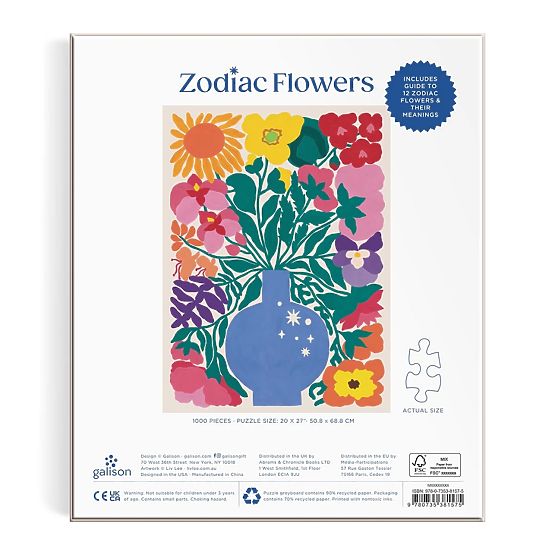 Galison Puzzle Kwiaty Zodiaku 1000 elementów