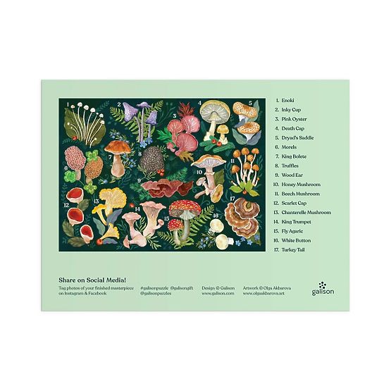 Galison Puzzle Świat Grzybów 1000 elementów