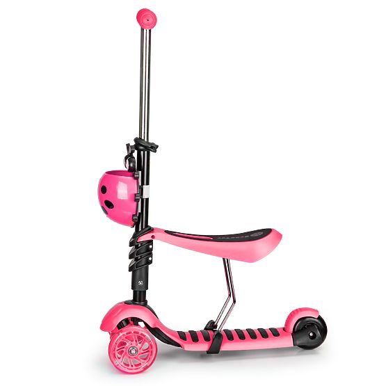 Hulajnoga i leżaczek Biedronka - różowy