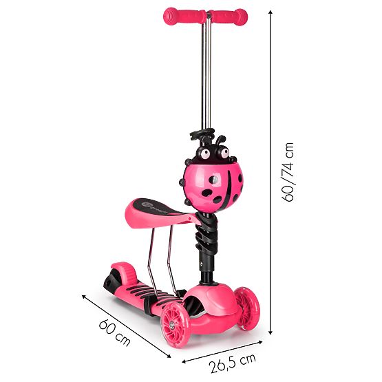 Hulajnoga i leżaczek Biedronka - różowy
