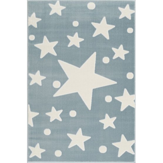 Dziecięcy dywan Gwiazdy - niebiesko-biały