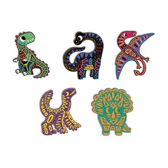 Janod obrazki rysunkowe Dinozaury Atelier Zestaw Mini 5+