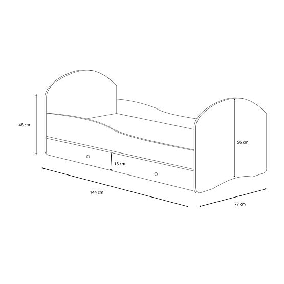 Jednoosobowe łóżko Luk140x70 z szufladą