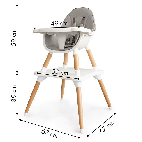 Krzesło do jadalni SKANDI 2w1 - szare