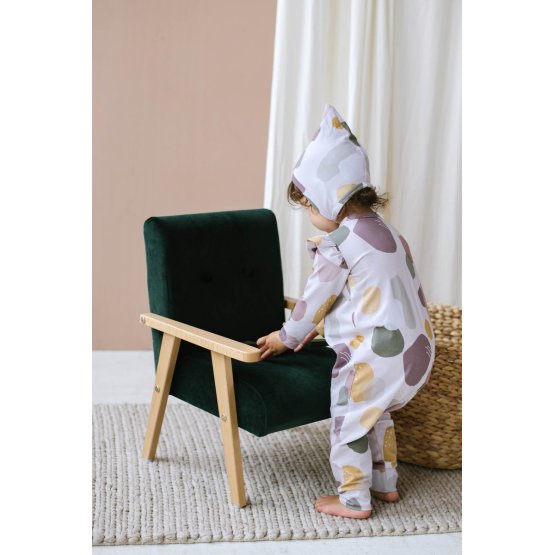 Fotel dziecięcy retro Velvet - ciemna zieleń