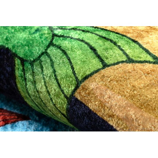 JUNIOR 51594.801 dywan myjący okrągły ryby, ocean dla dzieci antypoślizgowy - niebieski