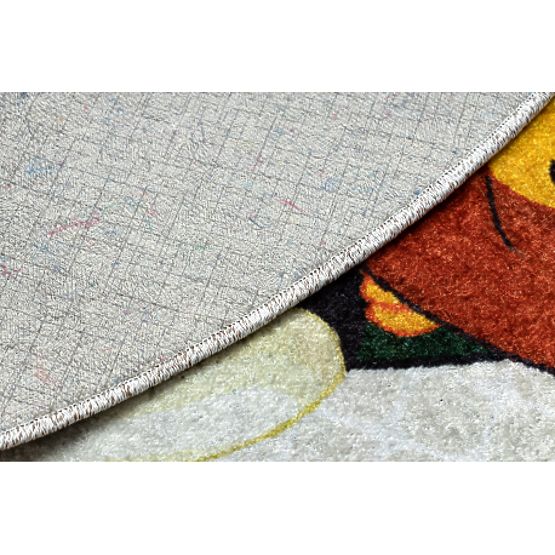 JUNIOR 51595.801 dywan myjący okrągły Zwierzęta, Afryka dla dzieci antypoślizgowy - szary