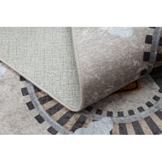 JUNIOR 51986.803 dywanik myjący Koleje, lokomotywa dla dzieci antypoślizgowy - szary