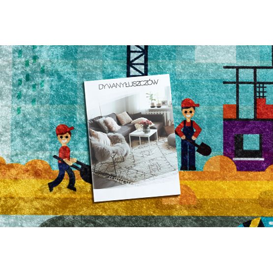 JUNIOR 52105.801 dywanik myjący Plac budowy, ulice dla dzieci antypoślizgowy - niebieski