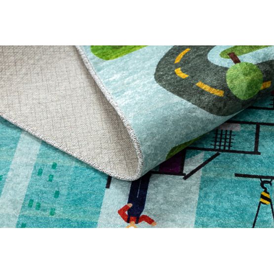 JUNIOR 52105.801 dywanik myjący Plac budowy, ulice dla dzieci antypoślizgowy - niebieski