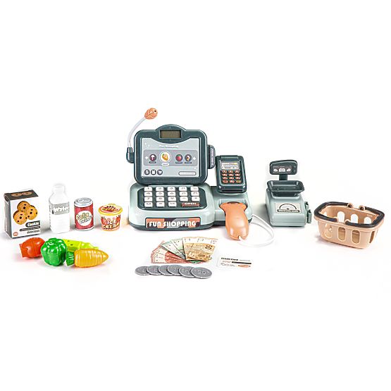 Kasa sklepowa produkty skaner kalkulator dźwięki