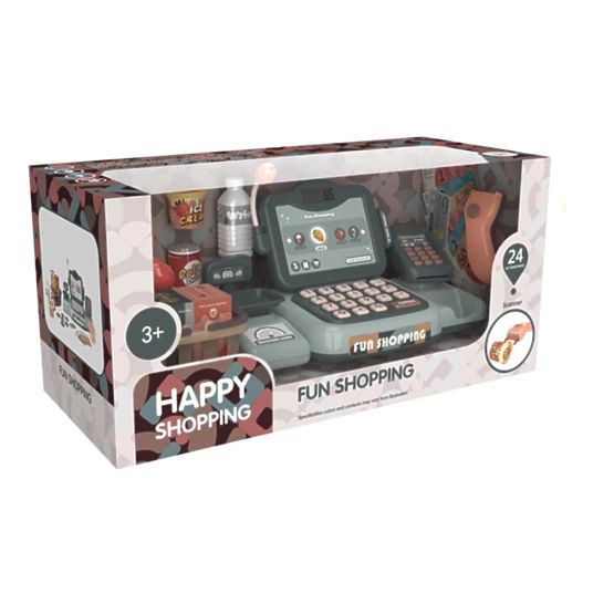 Kasa sklepowa produkty skaner kalkulator dźwięki