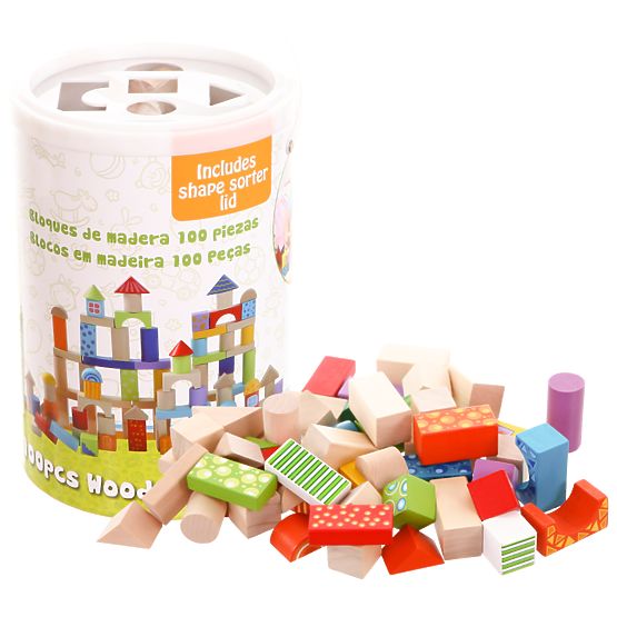 Klocki drewniane Ecotoys - 100 szt