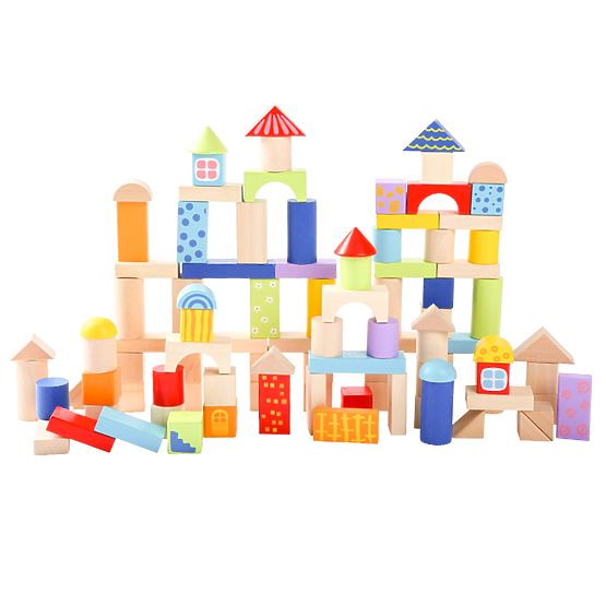 Klocki drewniane Ecotoys - 100 szt
