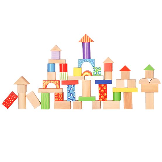 Klocki drewniane Ecotoys - 100 szt