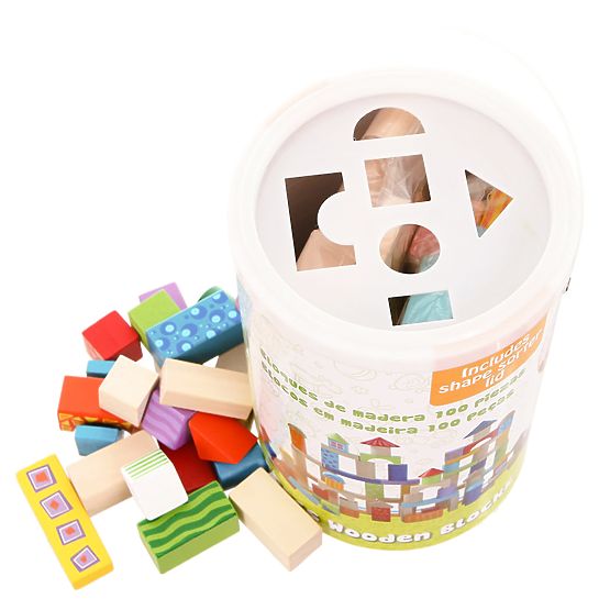 Klocki drewniane Ecotoys - 100 szt