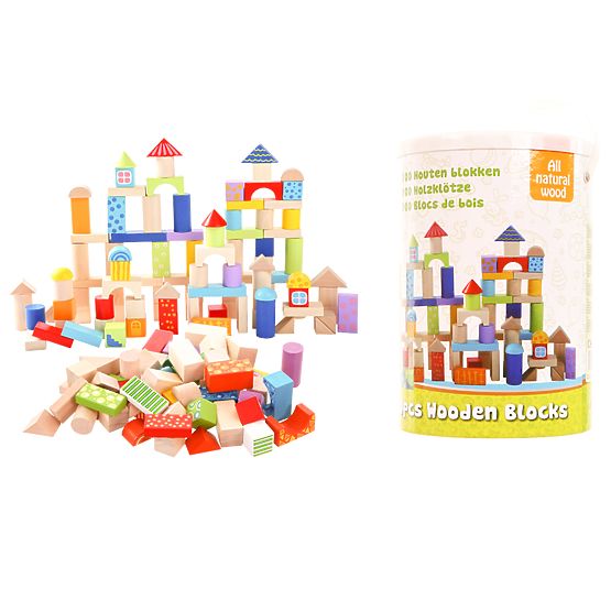Klocki drewniane Ecotoys - 100 szt
