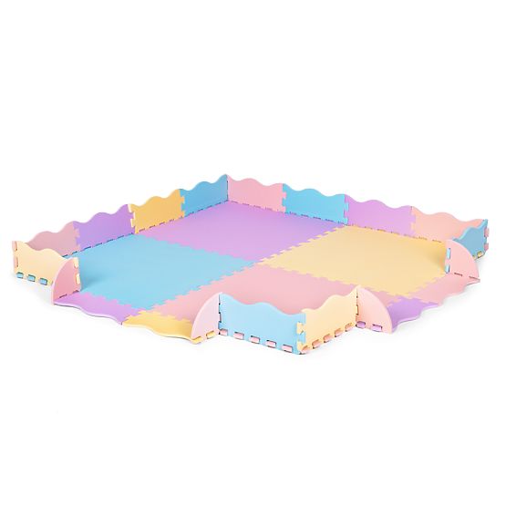 Kolorowa piankowa mata dla dzieci z ogrodzeniem 141,5x141,5 cm 24 szt. IPLAY