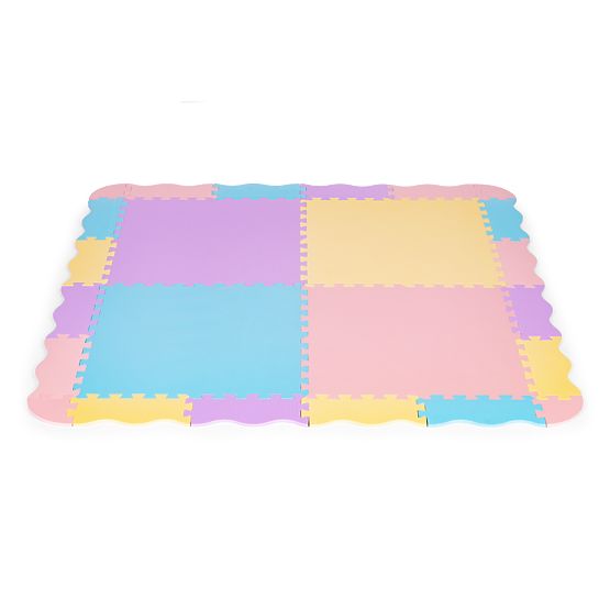 Kolorowa piankowa mata dla dzieci z ogrodzeniem 141,5x141,5 cm 24 szt. IPLAY