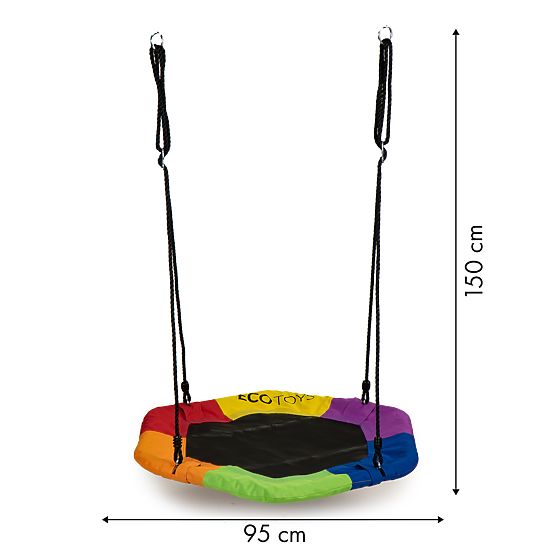Kolorowe huśtawki gniazdo bocianów