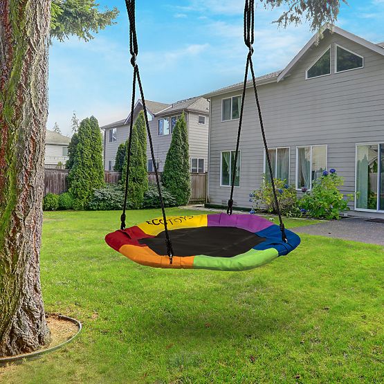 Kolorowe huśtawki gniazdo bocianów