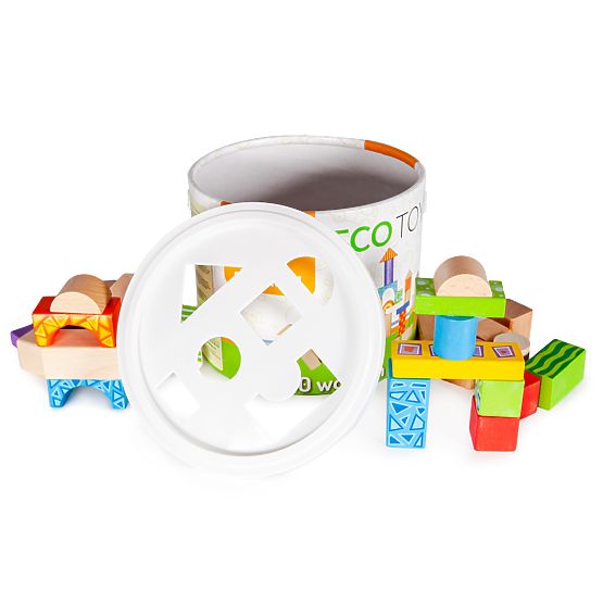 Kolorowe klocki drewniane 50 szt