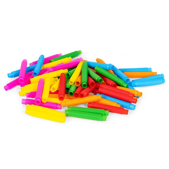 Kolorowe sensoryczne rurki pop tube dla dzieci antystresowe rurki do łączenia 60 sztuk