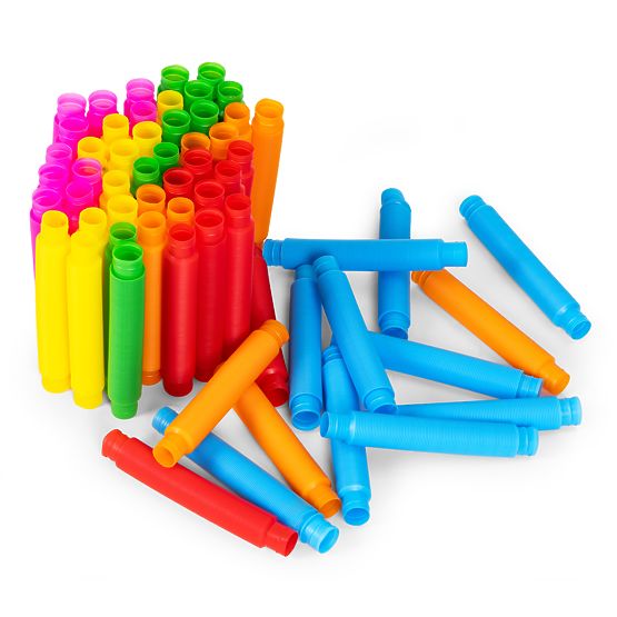 Kolorowe sensoryczne rurki pop tube dla dzieci antystresowe rurki do łączenia 60 sztuk