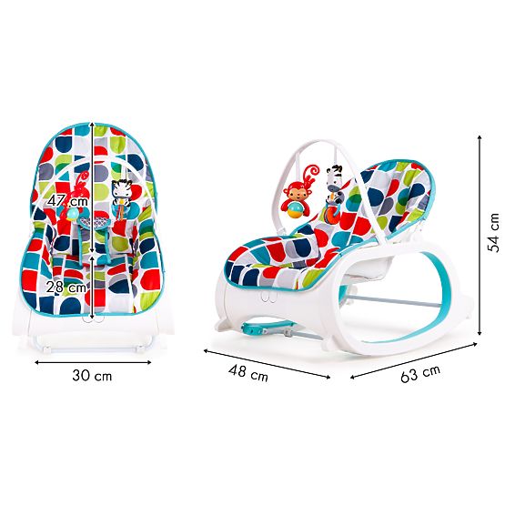 Kolorowy fotel bujany dla dzieci Oscar