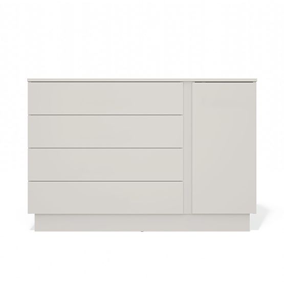 Komoda AMBER 1D4S Szafka 1 Drzwi 4 Szuflady Do Sypialni Salonu KAŠMÍR Beżowa