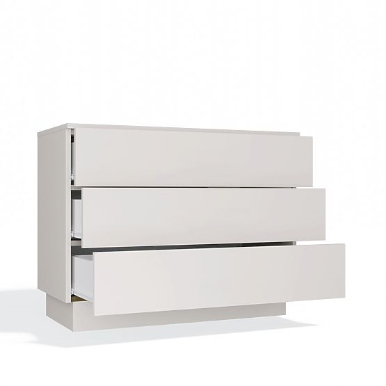 Komoda AMBER 3S Szafka 3 Szuflady Do Sypialni Salonu KAŠMÍR Beżowa