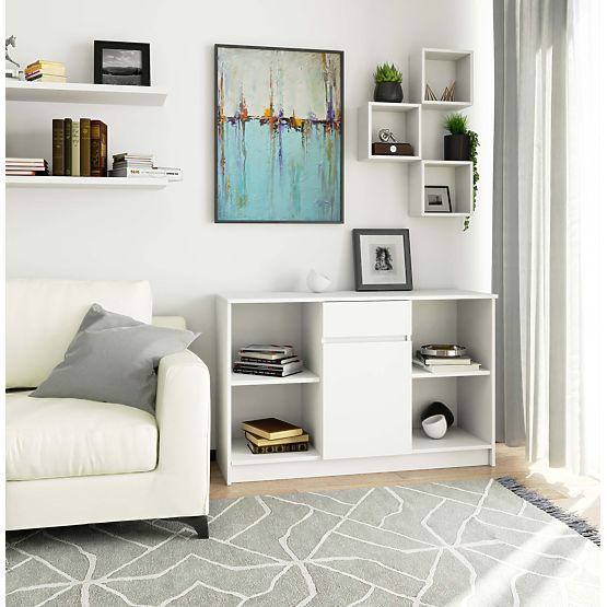 KOMODA B-17 120 cm 1 SZUFLADA 1 DRZWI PK BIAŁA