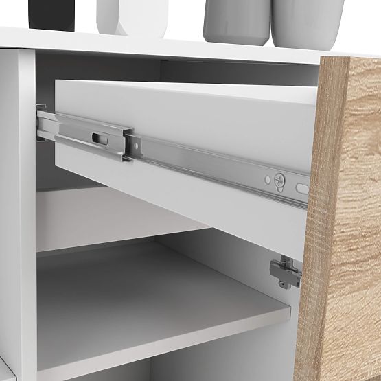 KOMODA B-17 120 cm 1 SZUFLADA 1 DRZWI PK BIAŁA / SONOMA