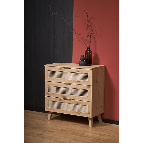 Komoda BORNEO KM-2 dąb artisan/czarny