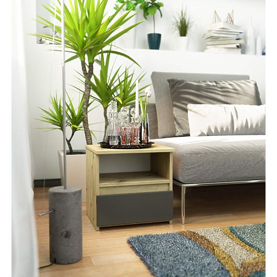 KOMODA CL1 PK DĄB ARTISAN / SZARY