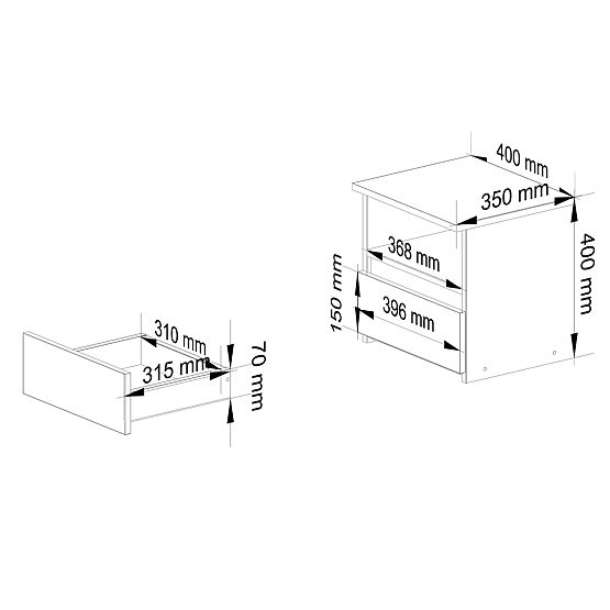 KOMODA CL1 PK DĄB SONOMA / BIAŁA